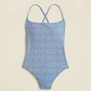 J.Crew Scoopback one-piece swimsuit in floral-stripe print